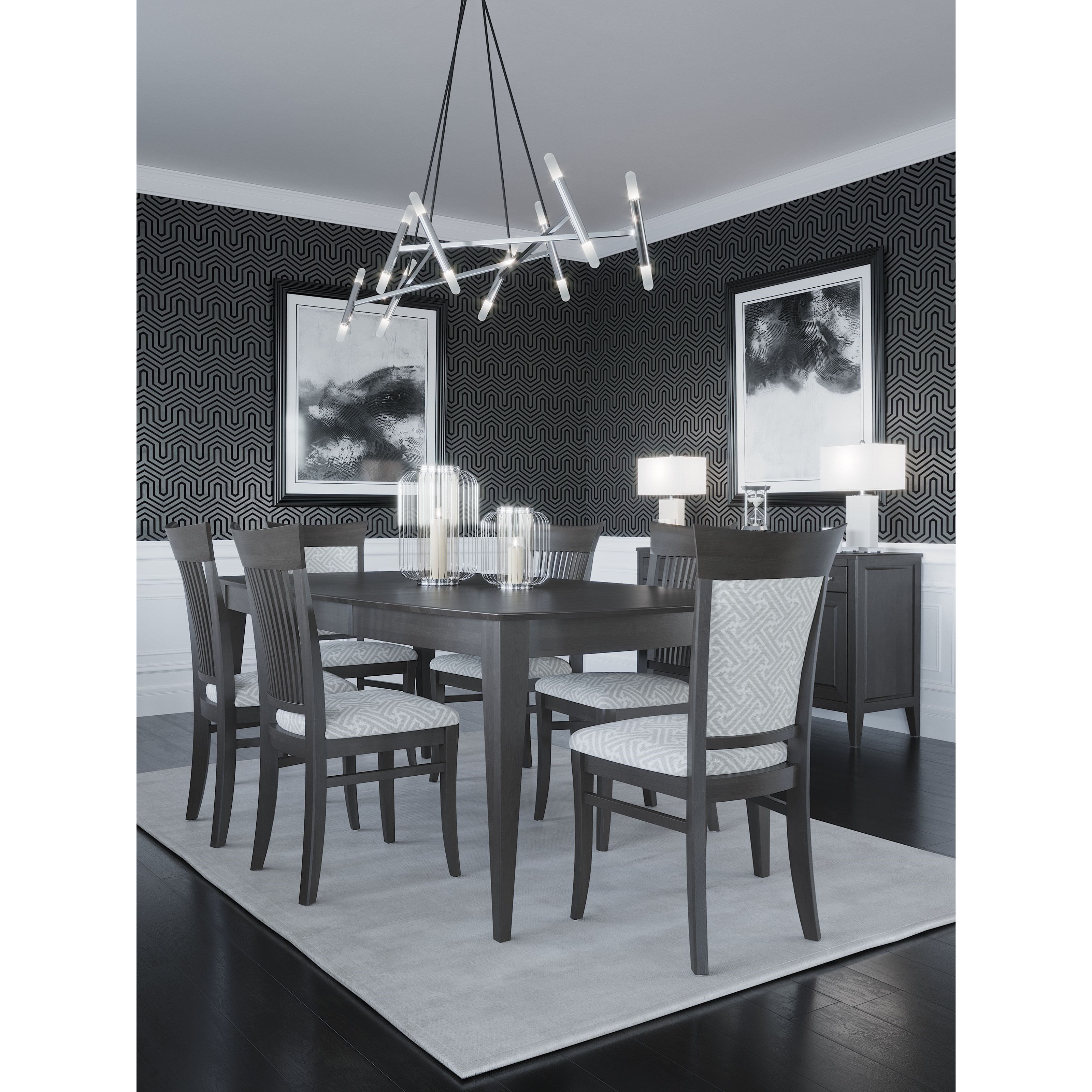 Custom upholstered top dining room chairs